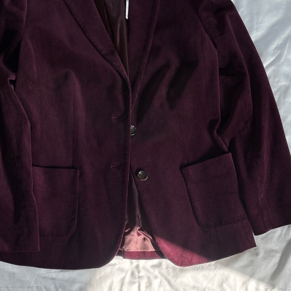 Talbots Burgundy Corduroy Blazer
